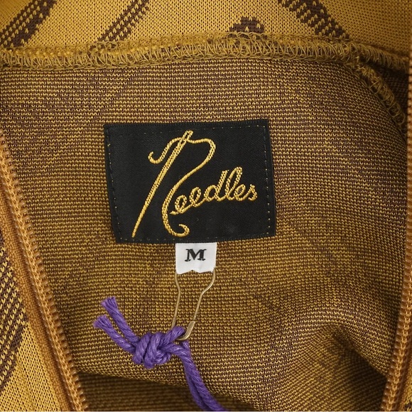 Needles Track Jacket And Pants In Polyester Jacquard Mustard Sz M Made in Japan - Picture 8 of 16